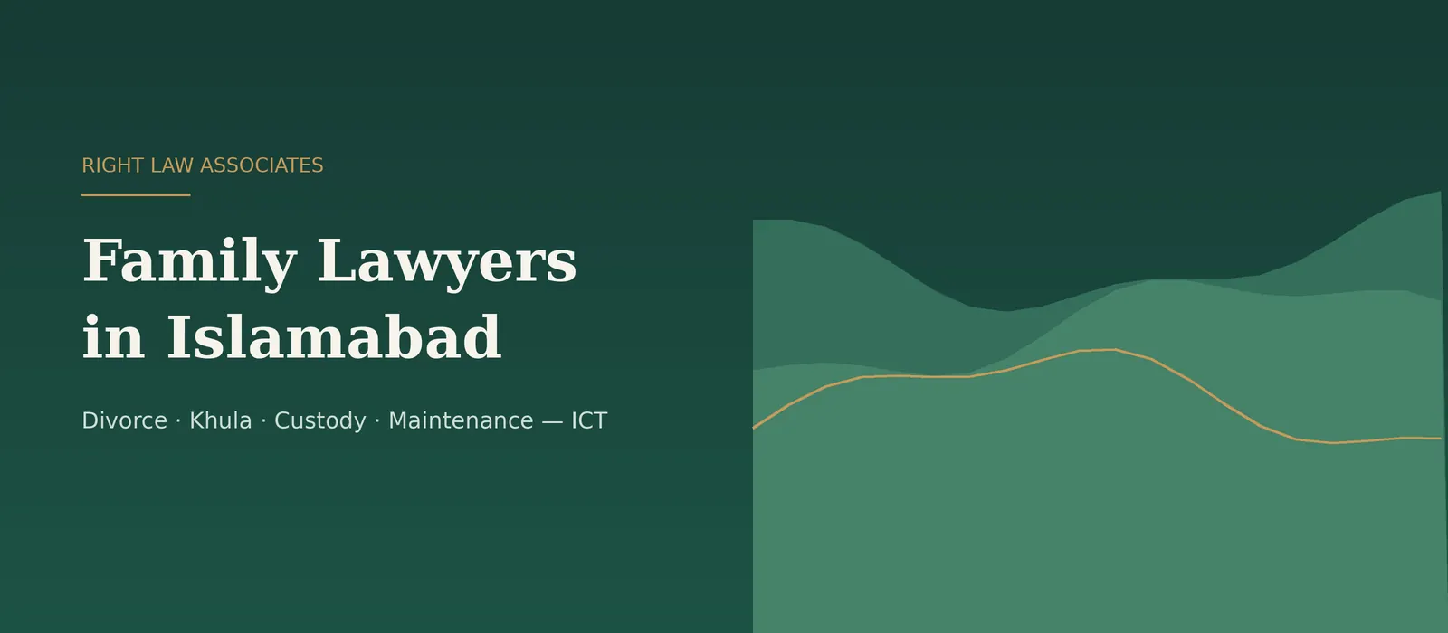 Family Lawyers in Islamabad title graphic with stylised Margalla Hills ridges