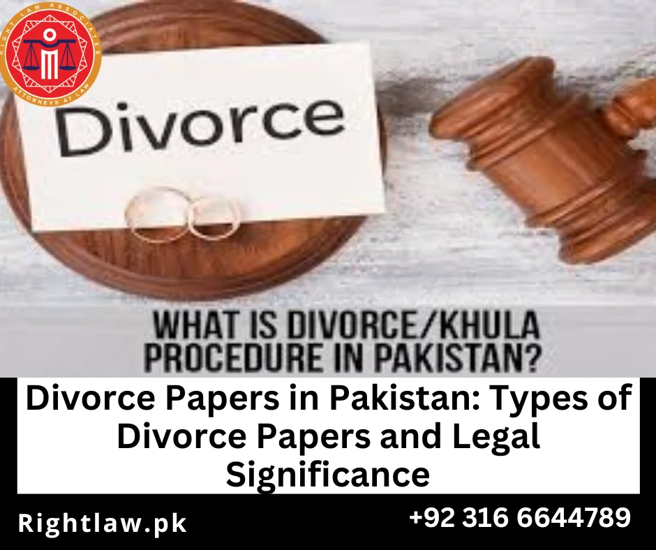 Divorce papers in Pakistan