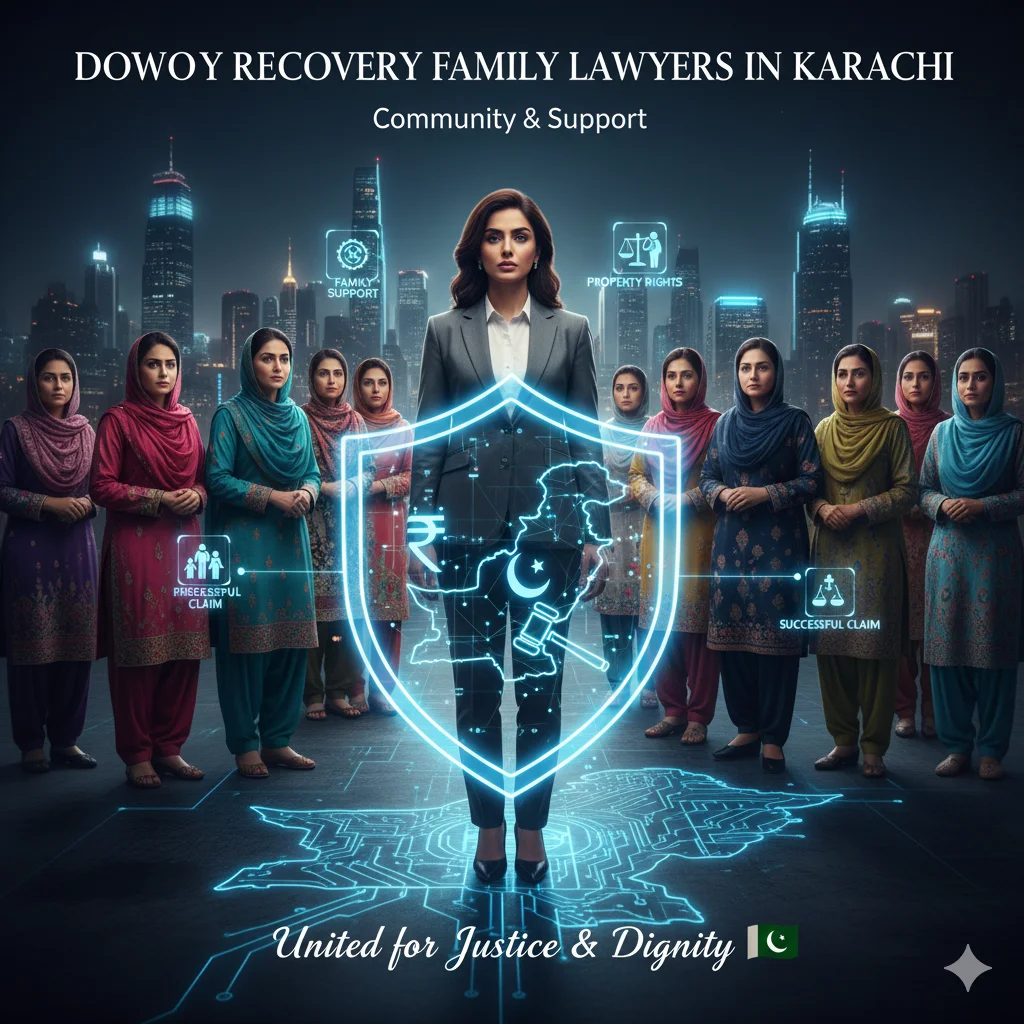 Family lawyers for dowry disputes Karachi Dowry recovery cases in Karachi Family Courts Legal rights of women in dowry cases Pakistan Court proceedings for dowry recovery Jahez list, Nikah Nama, witness evidence Execution of dowry recovery decree Karachi Compensation for lost or sold dowry items