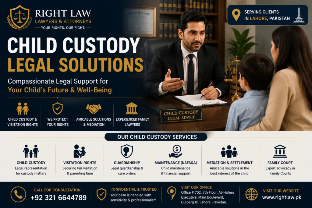 Child custody and guardianship lawyers in Karachi advising parents about custody, visitation and Family Court matters