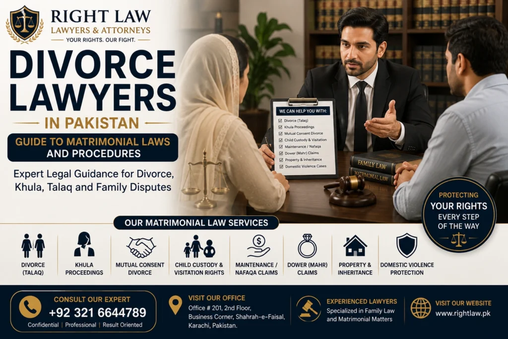Divorce lawyers in Pakistan advising a couple about Talaq, Khula and matrimonial law procedures