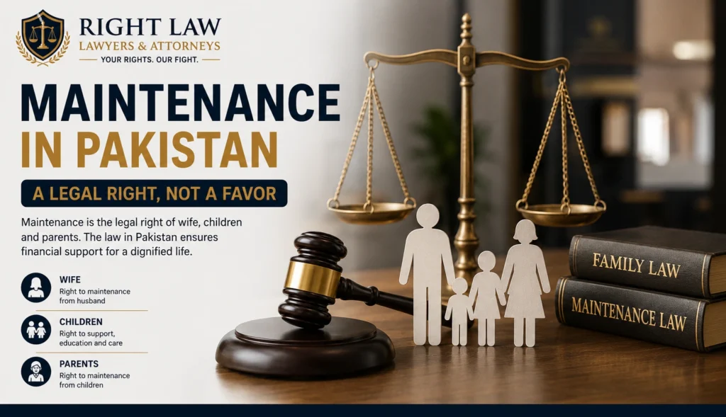 Wife and child maintenance in Pakistan under family law